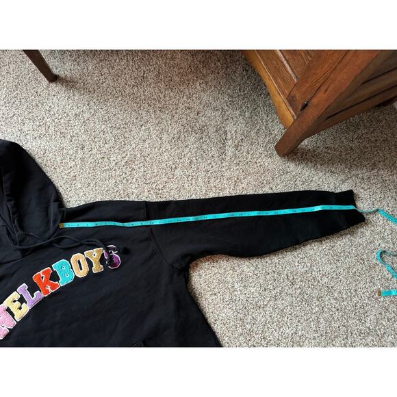 FULL SEND NELKBOYS Mens Chenille HOODIE/Sweatshirt, XL, Oversize, Black - Picture 6 of 7